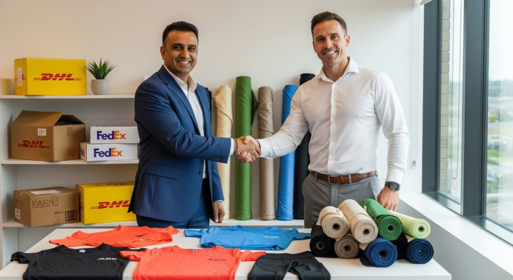Akhzar Exports custom sportswear manufacturer in Pakistan trusted by USA and UK fitness brands for low MOQ, private label, and eco-friendly gym wear.
