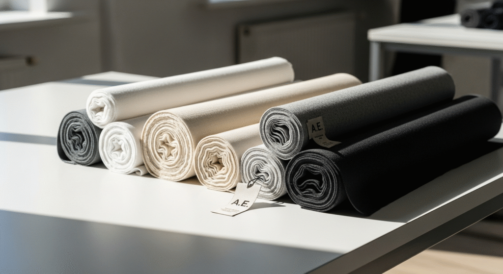 Custom sportswear manufacturer using sustainable fabrics — organic cotton, bamboo fiber, and recycled polyester for USA activewear trends 2025.